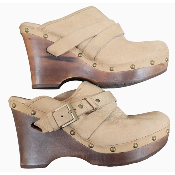 UGG Womens Leather Clogs Size 9 Light Tan - Picture 12 of 16
